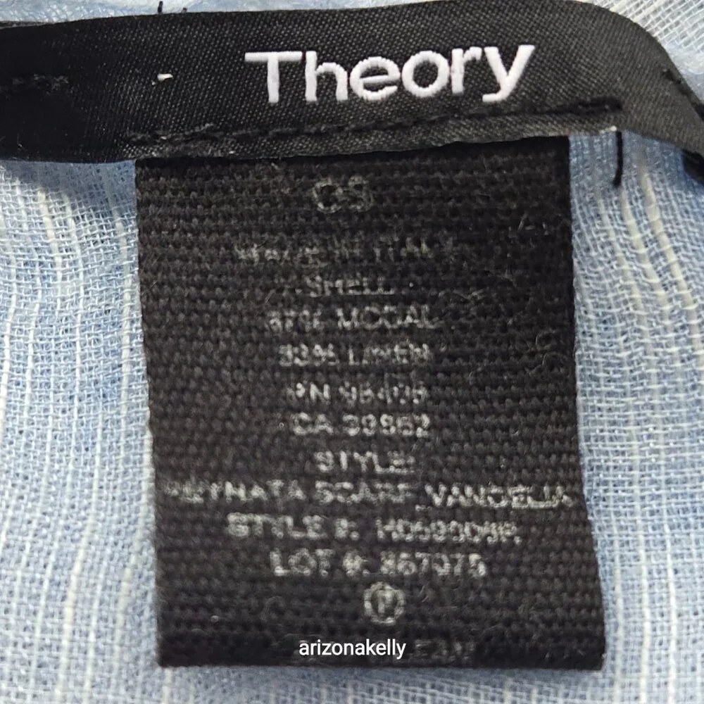 Theory Linen Modal Lightweight Breezy Blue Scarf - Picture 4 of 13